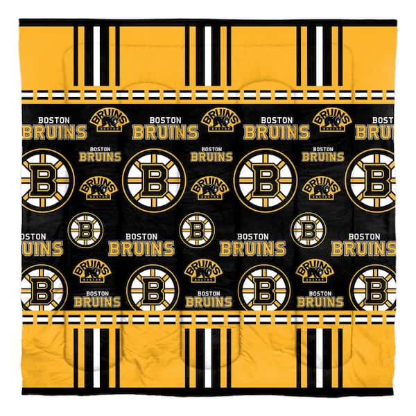 THE NORTHWEST GROUP 5-Piece Multi Colored Boston Bruins Rotary Queen Size Polyester Bed in a Bag Set