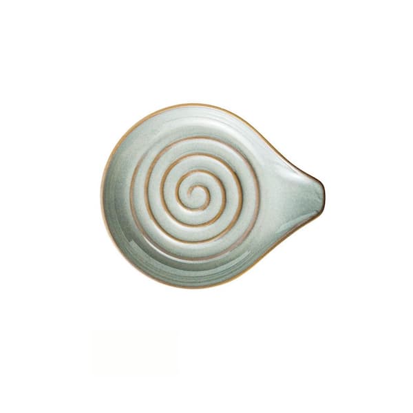 Ceramic Spoon Rest, 5 in. Large Spoon Holder, Stove Top Utensil Rest for Kitchen Utensils, Ladle, Spatula, Tongs, Gray