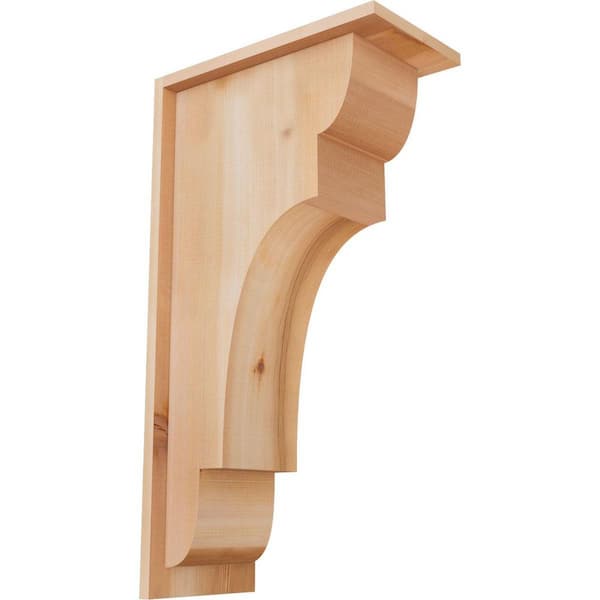 Ekena Millwork 7-1/2 in. x 14 in. x 26 in. New Brighton Smooth Western Red Cedar Corbel with Backplate