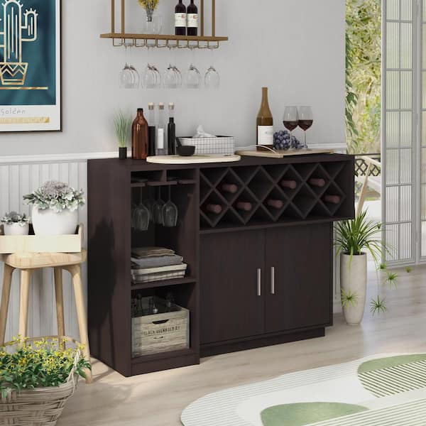 Vosso 22-Bottle Espresso Wine Cabinet