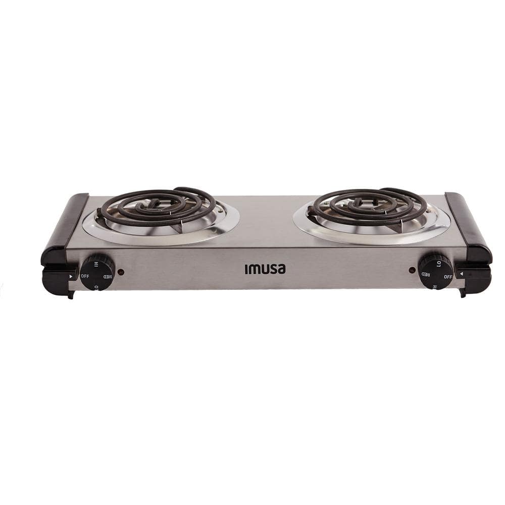 IMUSA Nonstick Double Burner Griddle with Metal Handles 18 inch, Black