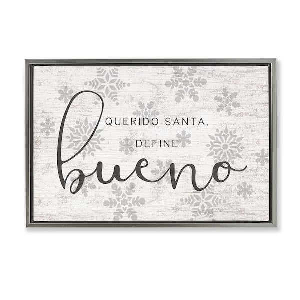 Stupell Industries Dear Santa Define Good by Lil' Rue Gray Floater Frame Abstract Graphic Art Print 21 in. x 31 in.