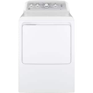 7.2 cu. ft. White Gas Vented Dryer with Silver Backsplash