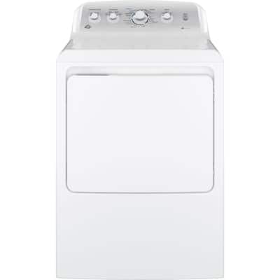 7.2 cu. ft. White Gas Vented Dryer with Silver Backsplash