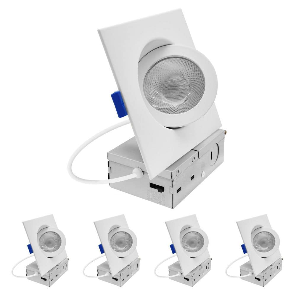 4 In. Square Floating Gimbal LED Recessed Light, Adjustable 360° Rotation & 90° Tilt, 5CCT 10W 1000LM Dimmable 4 Pack price history on PriceWatchPro