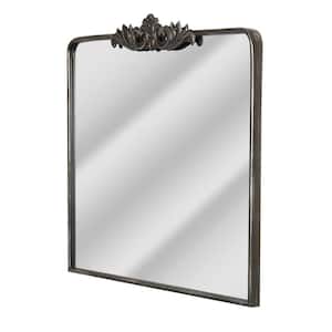 38 in. W x 30 in. H Vintage Antique Bronze Ornate Metal Framed Accent Wall Mirror