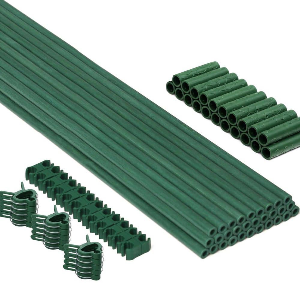 17 in. Garden Stakes Kit, 30 Sets of Fiberglass Plant Sticks Supports & Accessories for DIY 4ft, 5ft, 6ft, 7ft Stakes price history on PriceWatchPro