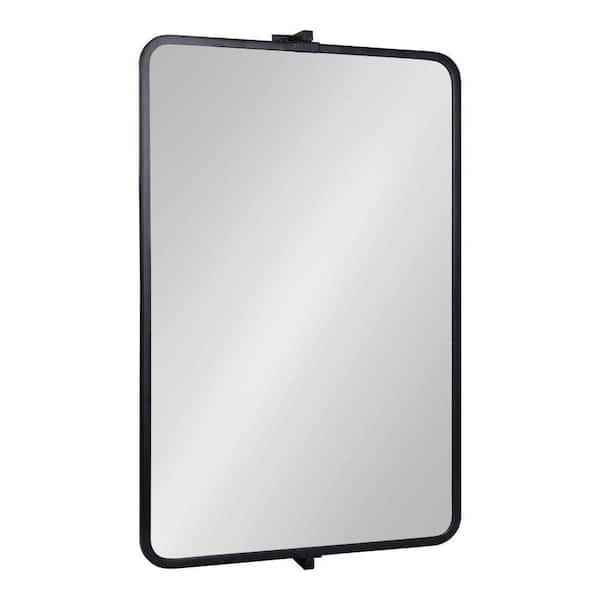 Elijah 24.00 in. H x 37.75 in. W Rectangle Metal Framed Black Mirror