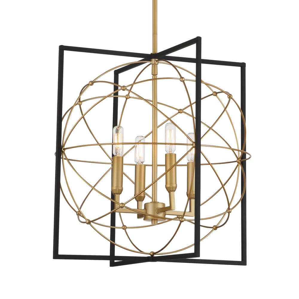 Sand Coal and Honey Gold 4-Light Modern Pendant