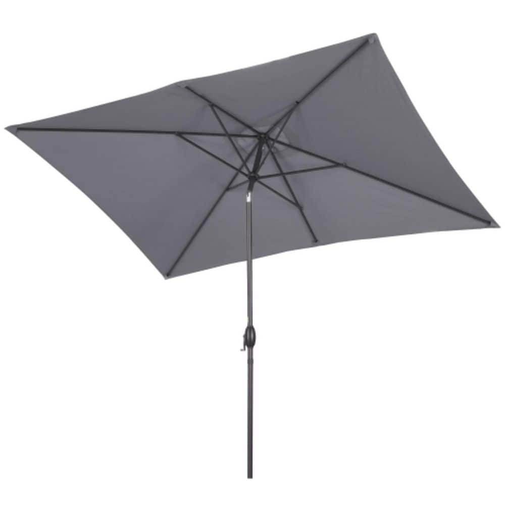6.5 ft. Steel Market Tilt Patio Umbrella in Gray with Crank Lift for Poolside and Outdoor Dining price history on PriceWatchPro