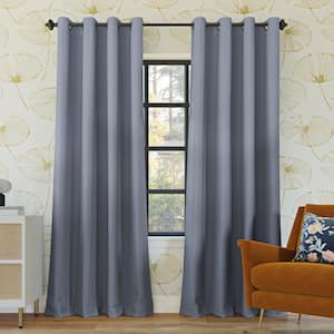 Oslo Theater Grade Haze Polyester Solid 52 in. W x 108 in. L Thermal Grommet Blackout Curtain