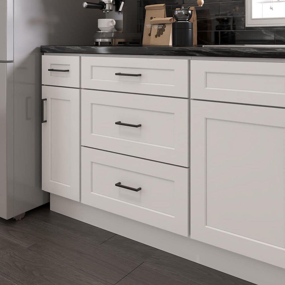 24 in. W 24 in. H 34.5 in. D Ready to Assemble Plywood Base Kitchen Cabinet in Painted White with 3-Drawer price history on PriceWatchPro