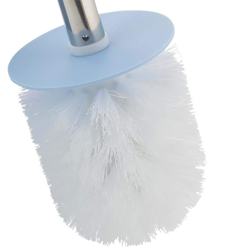 Elle Décor Blue Rubberized Finish Wide Bowl Toilet Brush