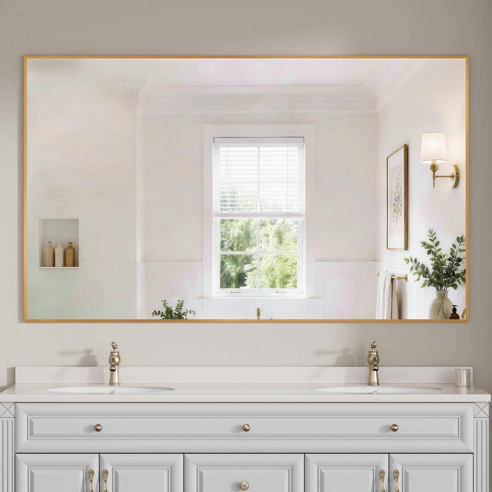 60 in. W x 36 in. H Rectangular Framed Wall Bathroom Vanity Mirror in Oil Rubbed Bronze price history on PriceWatchPro