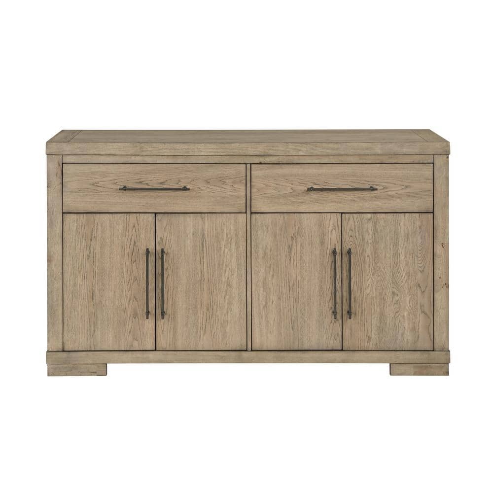 Napa Weathered Sand 2-Drawer Server with Adjustable Shelves