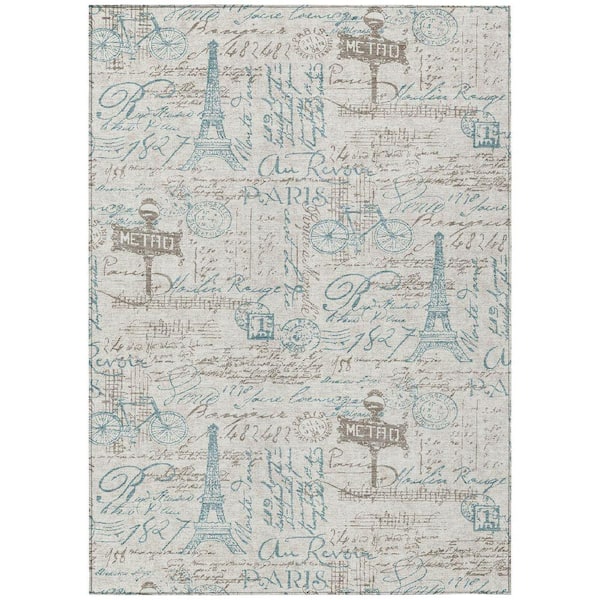 Chantille Machine Washable Indoor/Outdoor Abstract ACN2639 Beige 10 ft. x 14 ft. Area Rug