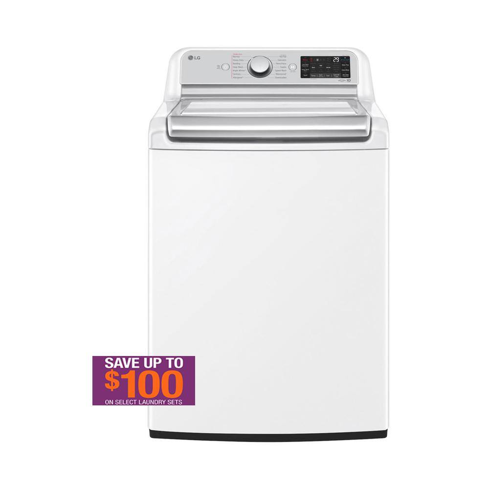 LG 5.5 cu. ft. SMART Top Load Washer in White with Impeller, Allergiene Steam Cycle and TurboWash3D Technology