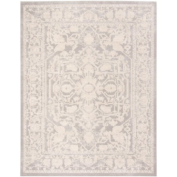 SAFAVIEH Reflection Light Gray/Cream 5 ft. x 8 ft. Border Area Rug