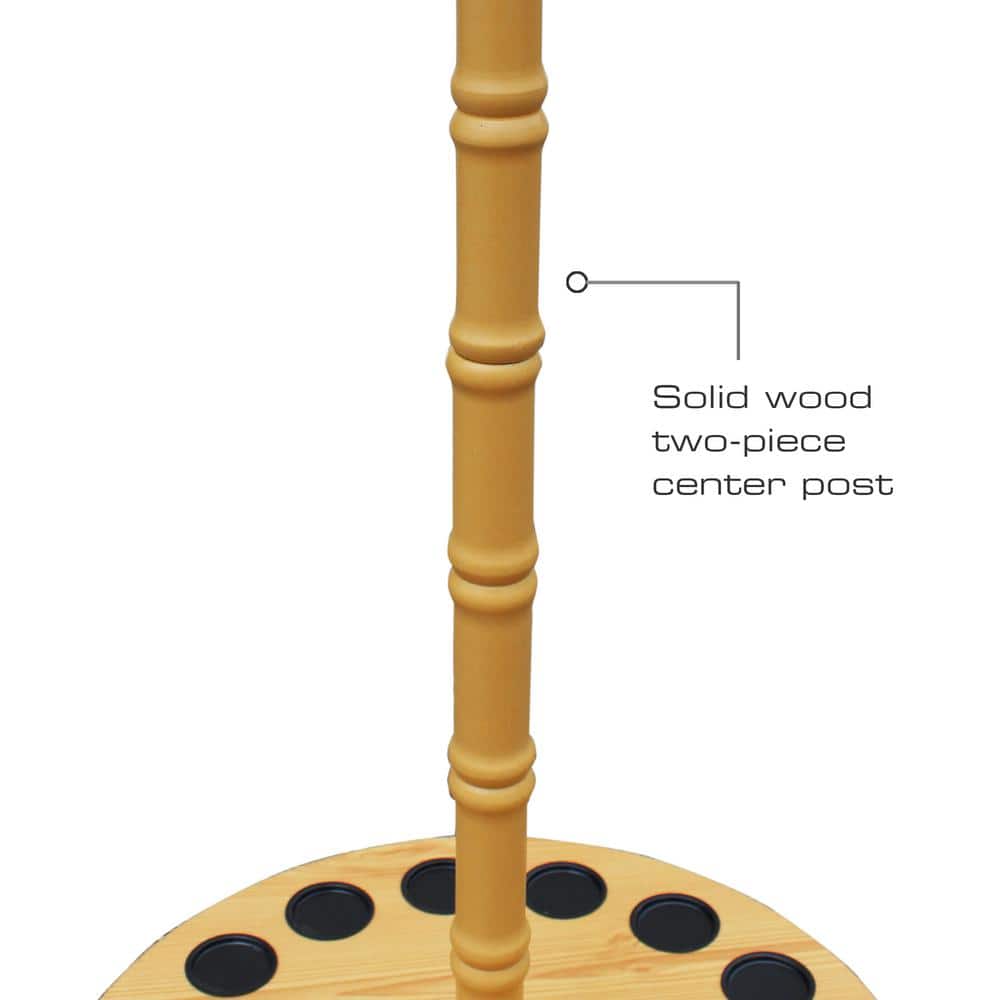 Round 16-Fishing Rod Storage Rack with Traditional Handcrafted Wood Post