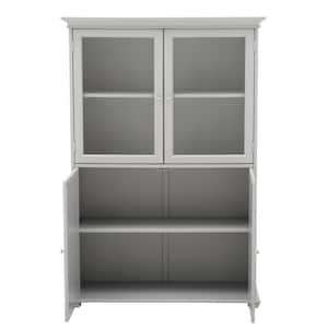 Hampton Harbor 36 in. W x 14 in. D x 53 in. H Gray Freestanding Linen Cabinet