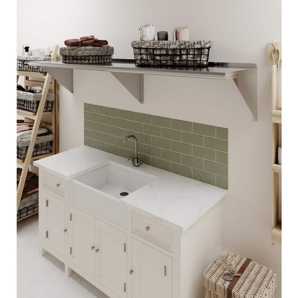 72" Long 18" Deep Stainless Steel Wall Shelf with Brackets