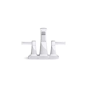 Riff 4 in. Centerset Double Handle 1.2 GPM Bathroom Sink Faucet in Vibrant Brushed Moderne Brass