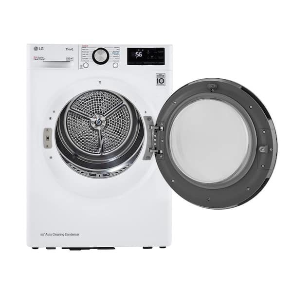 LG 24 in. W 4.2 Cu. Ft. Ventless Stackable Compact SMART Electric Dryer in  White with Dual Inverter HeatPump Technology DLHC1455W - The Home Depot