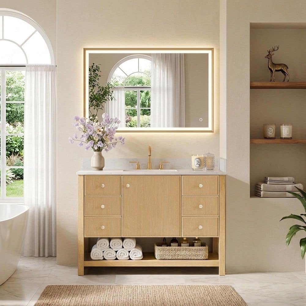 Altair Cecil 48 in. Single Freestanding White Oak Bath Vanity with