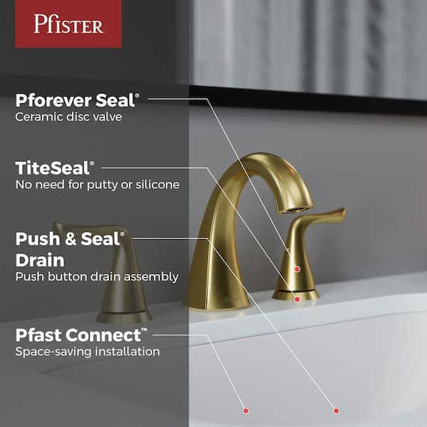 Willa 8 in. Widespread 2-Handle Bathroom Faucet in Brushed Gold