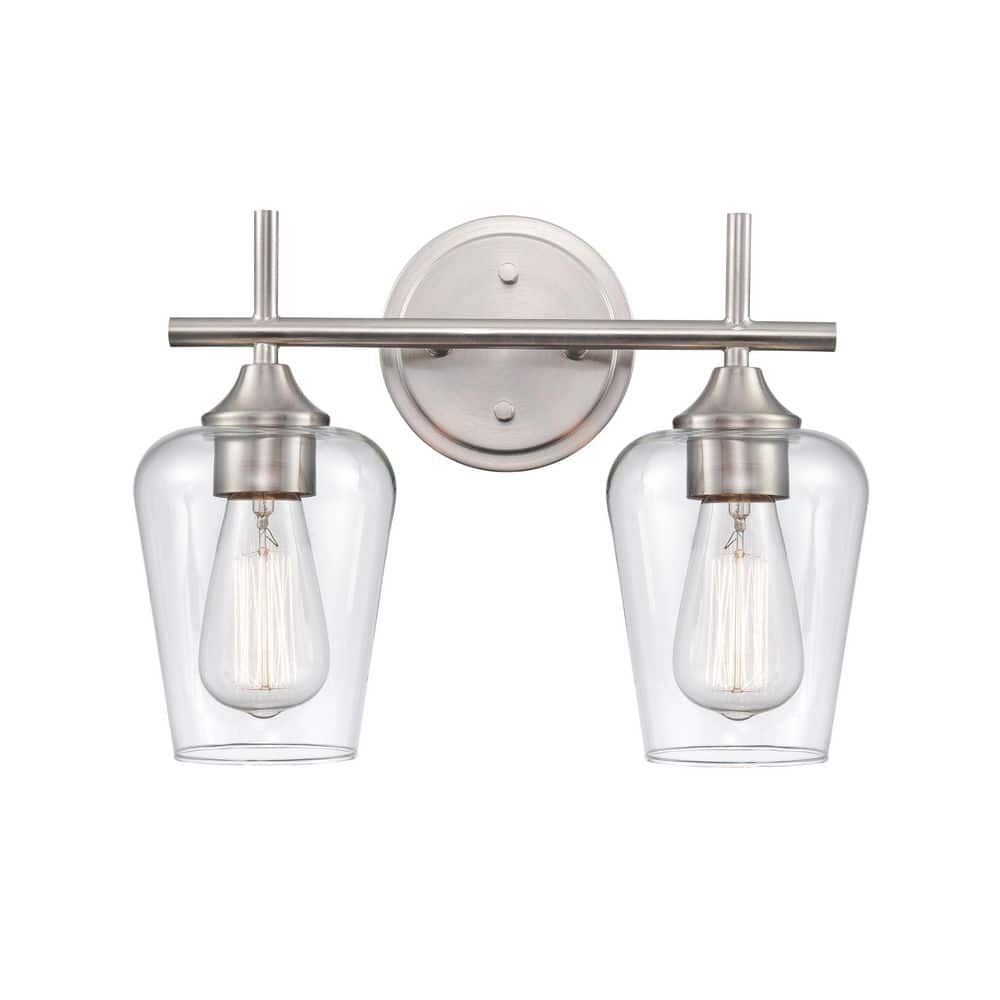Ashford Elegance Brushed Nickel 2-Light Direct Wire Vanity Fixture