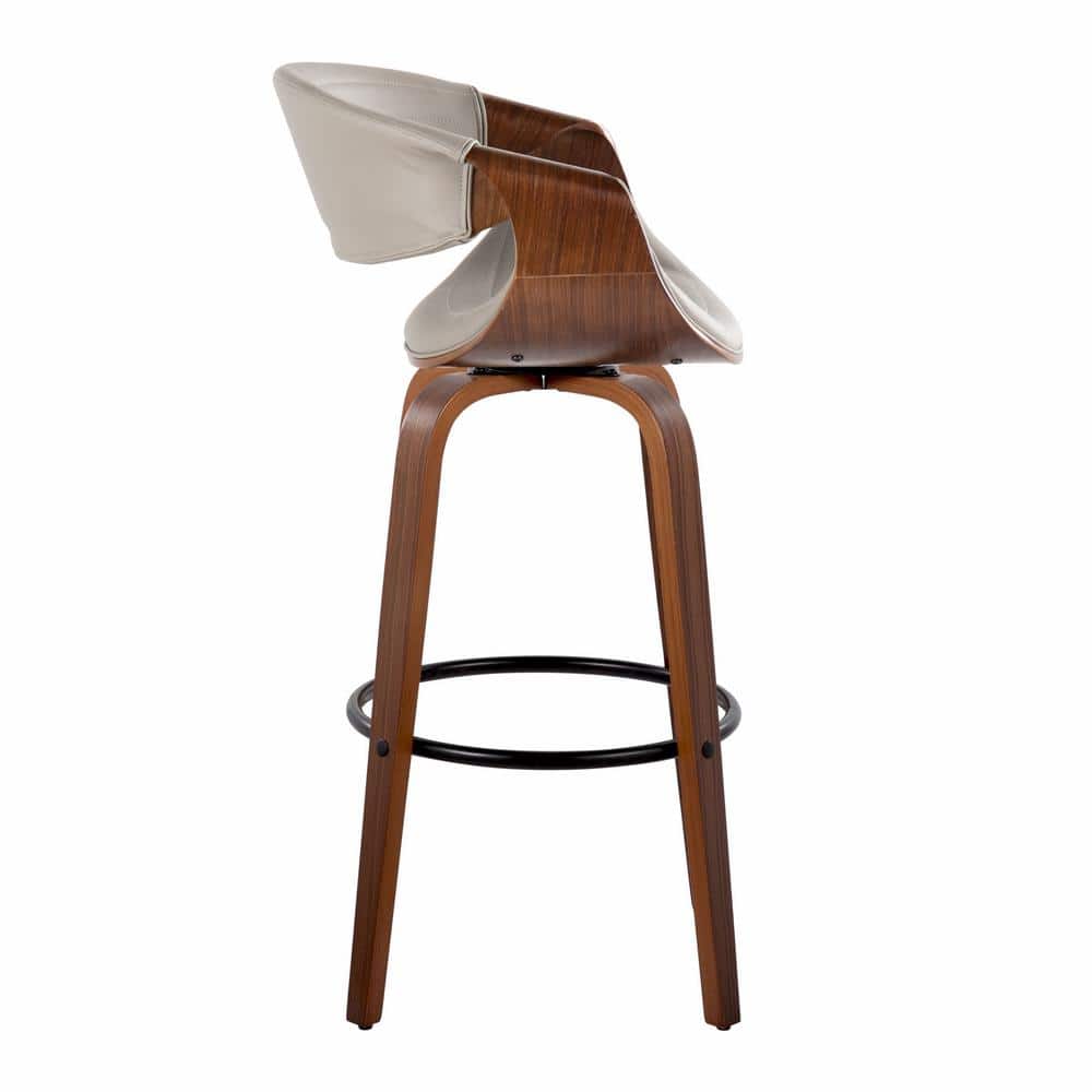 Symphony Walnut and Black Swivel Barstool Set of 2