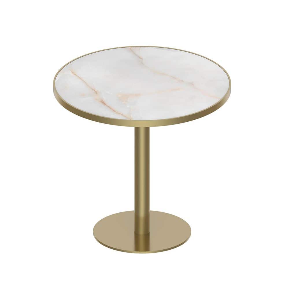 31.5 in. Light Slate Grey Round Modern Dining Table Tulip Bistro Table with Faux Marble Top price history on PriceWatchPro