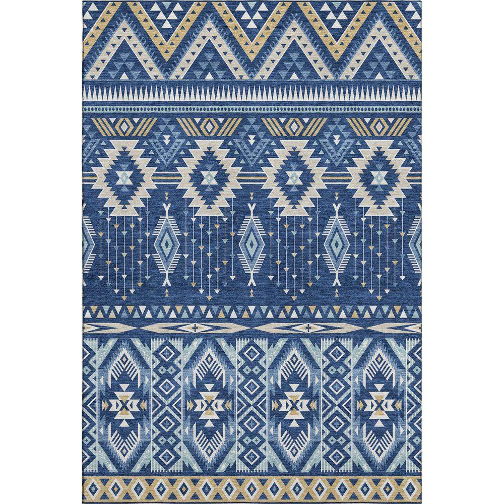 Mayfield Premium Machine Washable Abstract AMF1851 Navy 3 ft. x 4 ft. Area Rug price history on PriceWatchPro