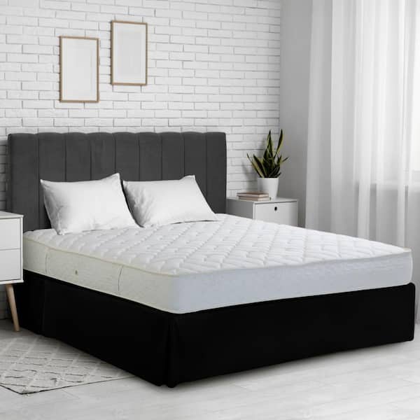 16" Pleated Black Solid Queen Bed Skirt