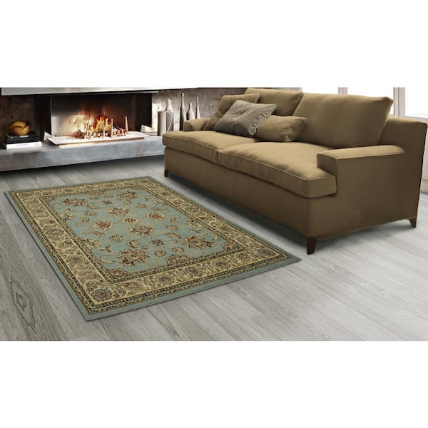 Sweet Home Stores King Collection Mahal Oriental Seafoam 8 Ft X 10 Ft Indoor Area Rug King1096 8x10 The Home Depot