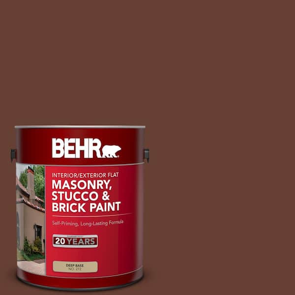 BEHR 1 gal. #BXC-45 Classic Brown Flat Interior/Exterior Masonry, Stucco and Brick Paint