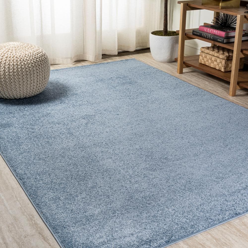 Classic Blue Rectangular Synthetic 4' x 6' Easy Care Area Rug