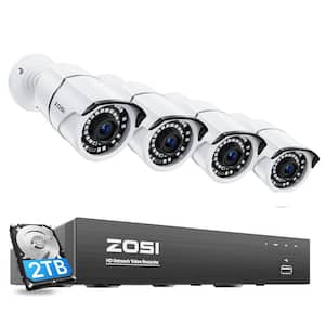 4K 8-Channel POE 2TB NVR Security System with 4-Wired 5MP Outdoor Bullet Cameras, 120 ft. Night Vision