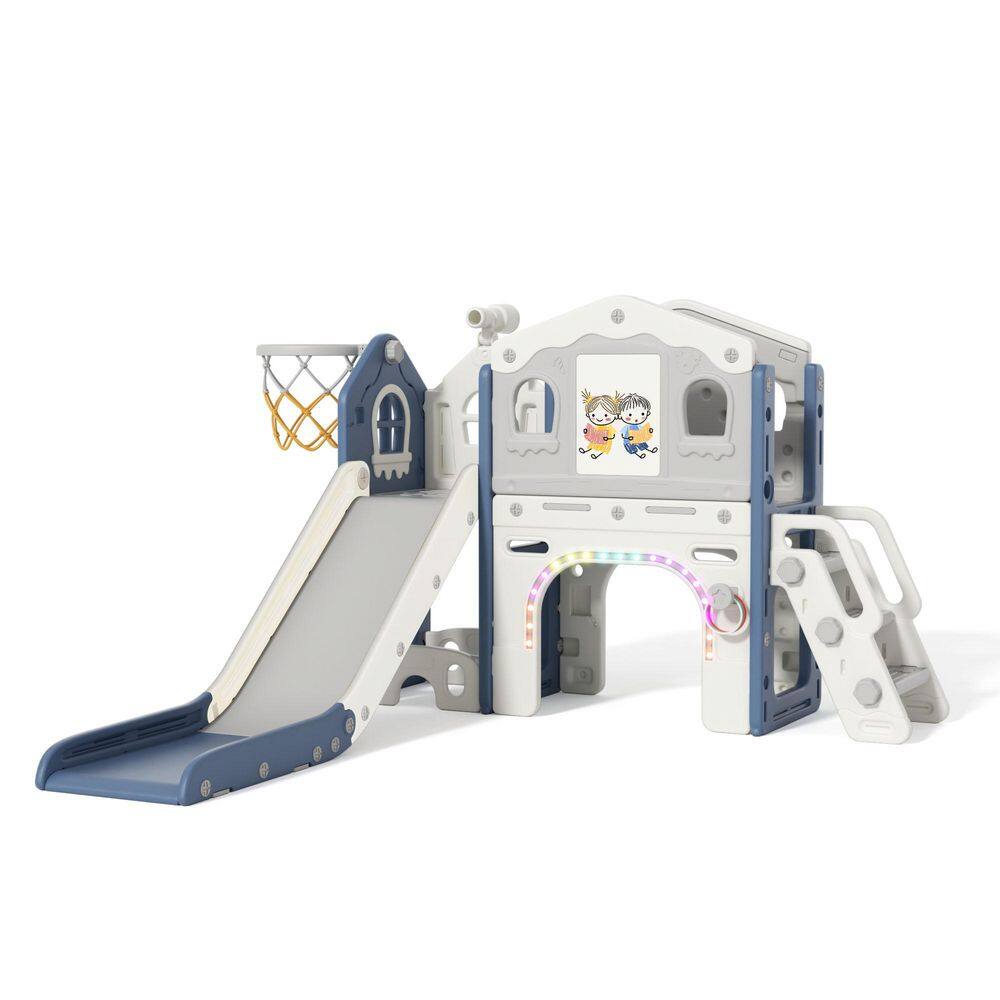 9-in-1 Toddler Slide Playset with Basketball Hoop & Lights, ASTM Certified HDPE Indoor Outdoor Baby Playground price history on PriceWatchPro