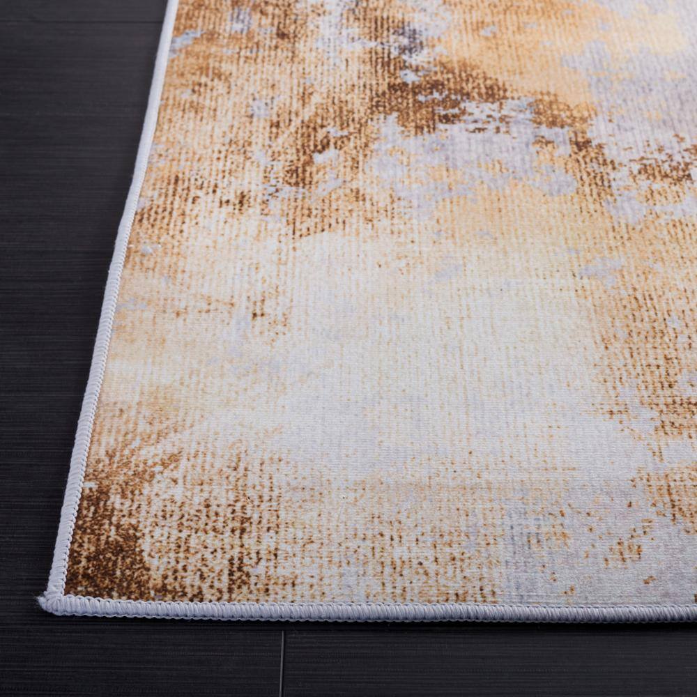 Tacoma 6' x 9' Gray and Gold Abstract Washable Area Rug