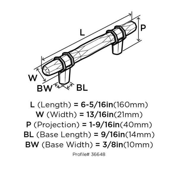 Amerock London 3-3/4 inch (96mm) Center-to-Center Satin Nickel/Polished Chrome Cabinet Pull