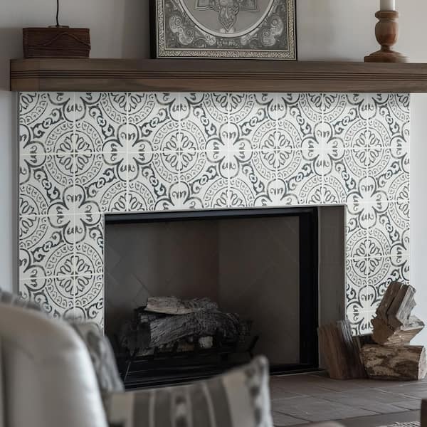 Encaustic Baroque Stamp 8 in. x 8 in. Matte Porcelain Floor and Wall Tile (371.52 sq. ft./Pallet)