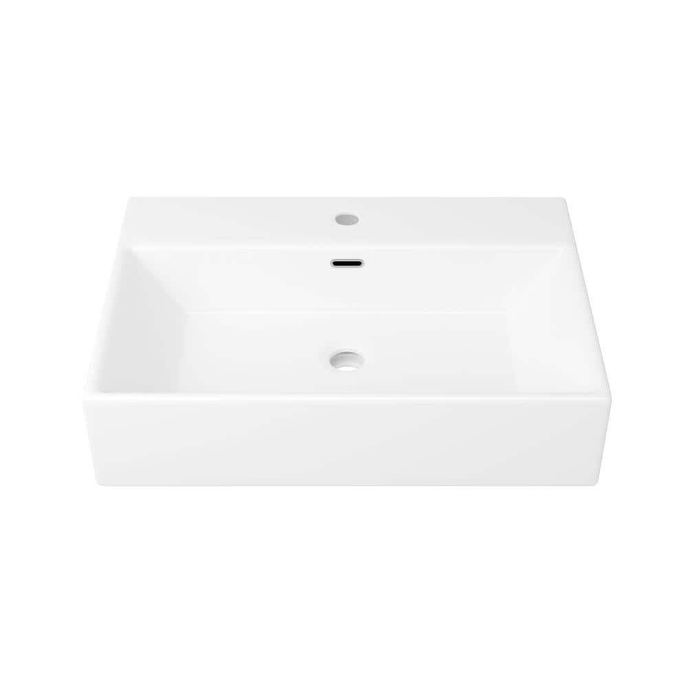 Turner 24" Matte Black Ceramic Wall-Mount Console Sink