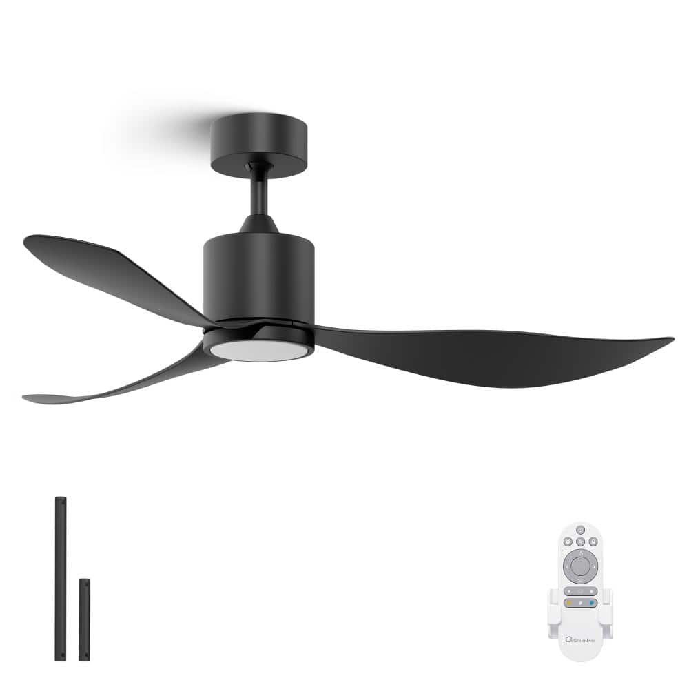 52 in. Modern Ceiling Fan with Light Kit, Quiet Reversible DC Motor, 3CCT Dimmable LED, Matte Black price history on PriceWatchPro