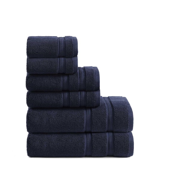 Harborside Midnight Blue 6-Piece Terry Cotton Towel Set
