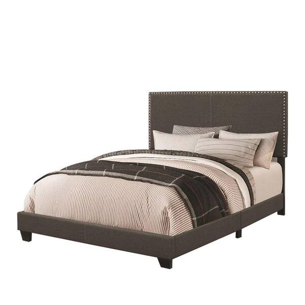 Benjara Explicitly Crisp Espresso Upholstered California King Bed BM172147 The Home Depot