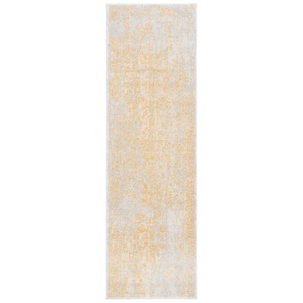 SAFAVIEH Evoke Ivory/Gold 2 ft. x 7 ft. Distressed Border Medallion ...