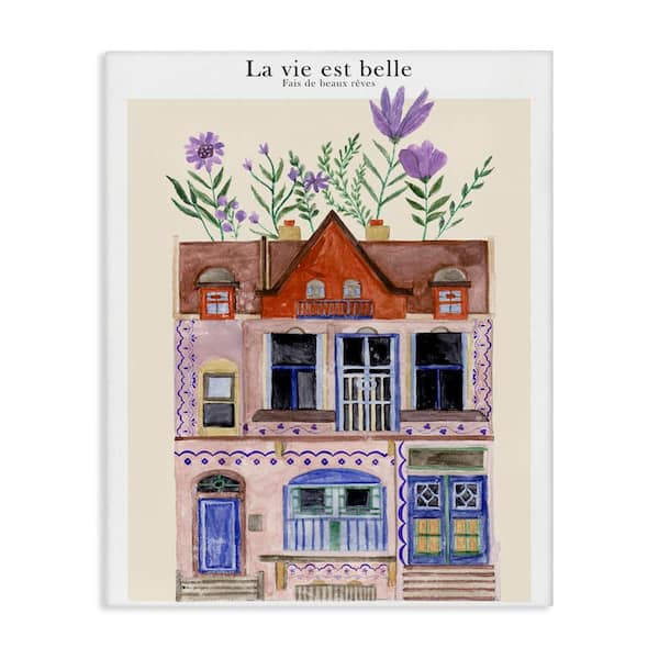 Stupell Industries Blooming City Building by Melissa Wang Unframed Architecture Graphic Art Print 40 in. x 30 in.