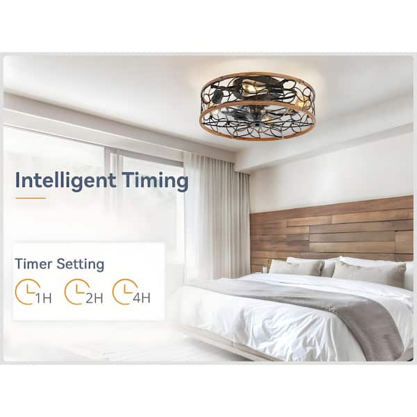 Have a question about HINNIXY 18 in. indoor Walnut Flush Mount 6