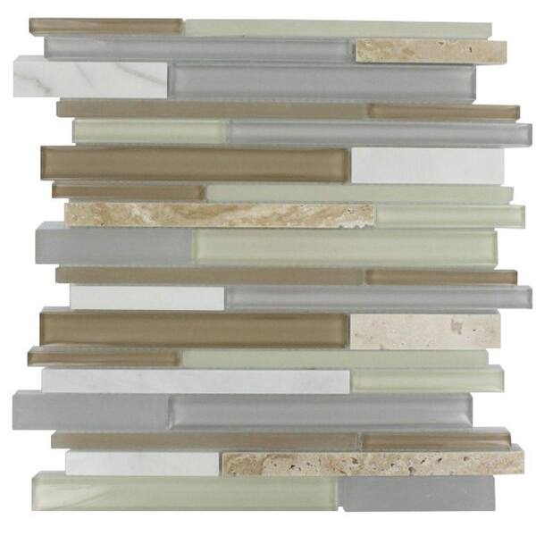 Ivy Hill Tile Cleveland Bainbridge Random Brick 12 in. x 12 in. x 8 mm Mixed Materials Mosaic Floor and Wall Tile